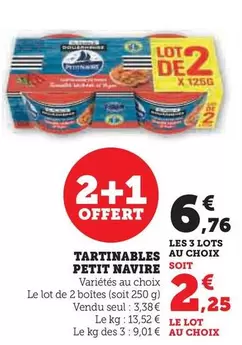 Petit Navire - Tartinables  offre à 3,38€ sur Super U
