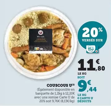 U - Couscous offre à 11,8€ sur Hyper U