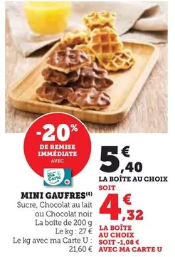 U - Mini Gaufres offre à 5,4€ sur Hyper U