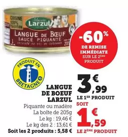 Maison Larzul - Langue De Boeuf offre à 3,99€ sur Super U
