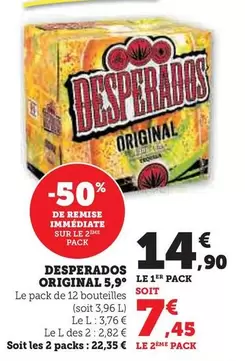 Desperados - Original 5,9° offre à 14,9€ sur Super U