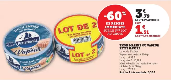Petit Navire - Thon Marine offre à 3,79€ sur Super U