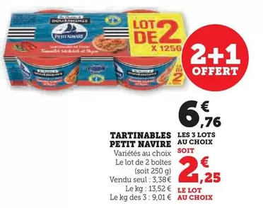 Petit Navire - Tartinables  offre à 3,38€ sur Super U