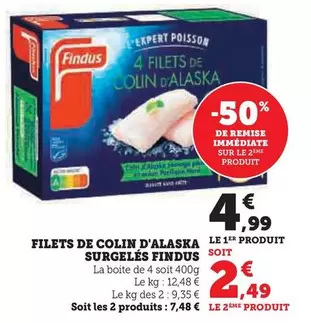Findus - Filets De Colin D'Alaska Surgelés offre à 4,99€ sur Super U