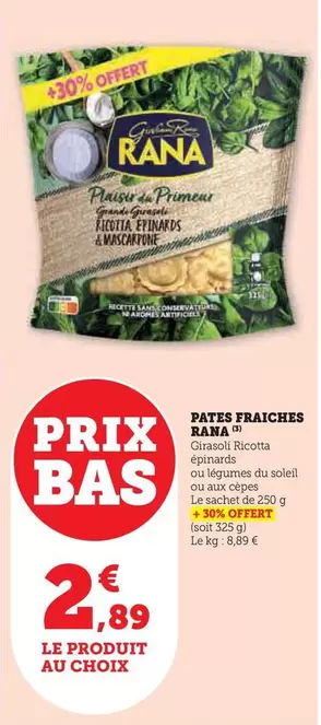 Rana - Pâtes Fraiches offre à 2,89€ sur Super U