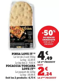 Love It - Pinsa  offre à 4,49€ sur Super U