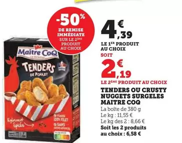 Maître Coq - Tenders Surgeles offre à 4,39€ sur Super U