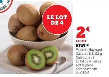 Kiwi offre à 2€ sur Super U