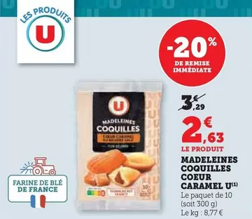 U - Madeleines Coquilles Coeur Caramel offre à 2,63€ sur Super U