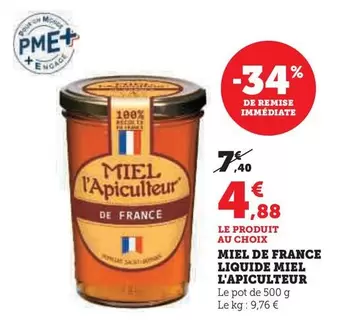 Miel L'Apiculteur - Miel De France Liquide  offre à 4,88€ sur Super U