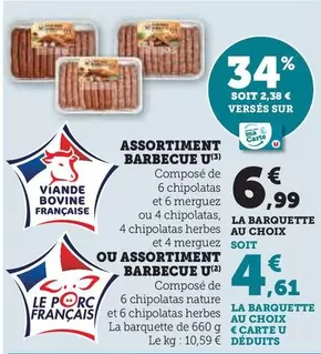 U -  Assortiment Barbecue offre à 6,99€ sur Super U