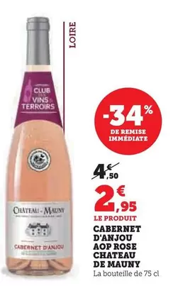 Cabernet D'Anjou AOP Rose Chateau De Mauny offre à 2,95€ sur U Express