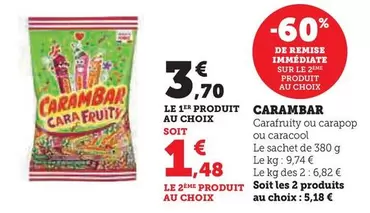 Carambar - Carafruity Ou Carapop Ou Caracool offre à 3,7€ sur U Express