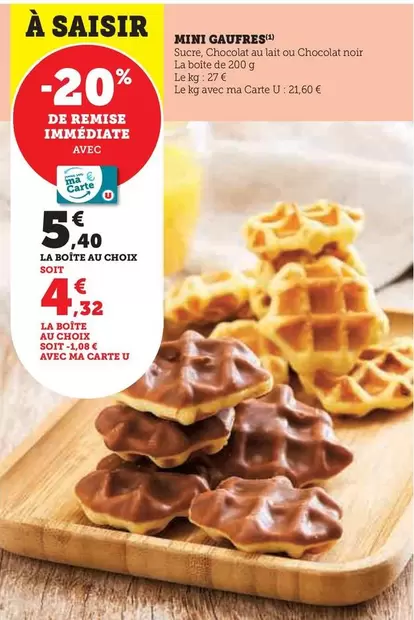 Mini Gaufres offre à 5,4€ sur U Express