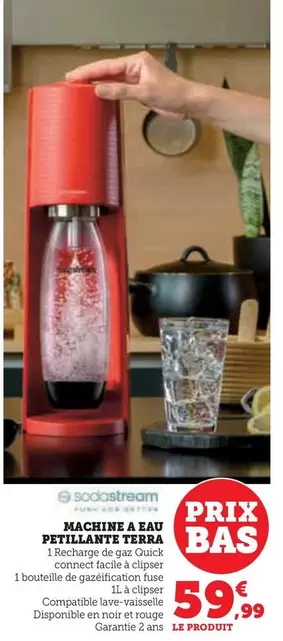 Sodastream - Machine A Eau Petillante Terra offre à 59,99€ sur Hyper U