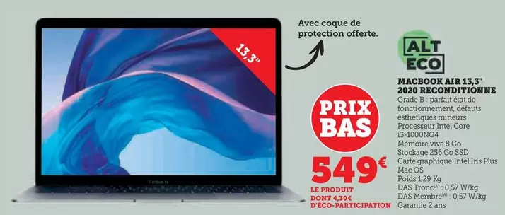 Macbook Air 13" Aro EcoDintorni offre à 549€ sur Hyper U