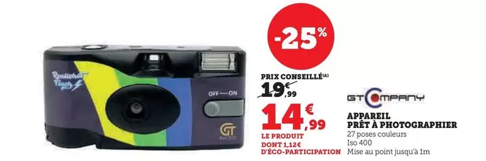 GT - Appareil Prêt À Photograpapier offre à 14,99€ sur Hyper U