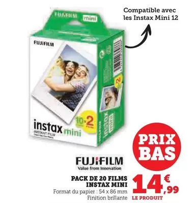 Fujifilm - Pack De 20 Films offre à 14,99€ sur Hyper U