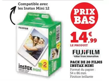 Instax - Pack De 20 Films offre à 14,99€ sur Hyper U