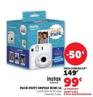 Instax - Pack Festi  Mini 12 offre à 99€ sur Hyper U