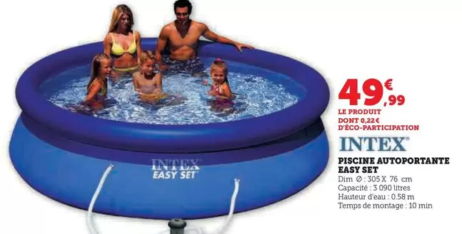 Intex - Piscine Autoportante Easy Set offre à 49,99€ sur Super U