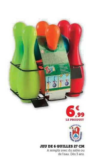 Jeu De 6 Quilles 27 Cm offre à 6,99€ sur Super U