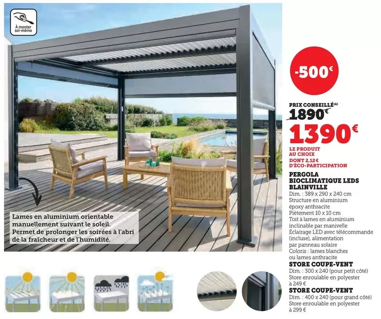 Dim - Pergola Biodinave Led offre à 1390€ sur Hyper U