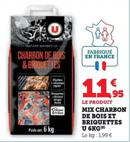 U - Mix Charbon De Bois Et Briquettes offre à 11,95€ sur Super U