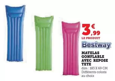 Bestway - Matelas Gonflable Avec Repose Tete offre à 3,99€ sur Super U