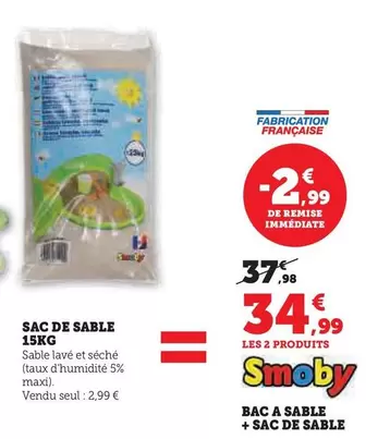 Smoby - Sac De Sable 15kg offre à 34,99€ sur Super U