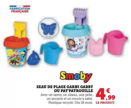 Smoby - Seau De Plage Garni Gabby Ou Pat'patrouille offre à 4,99€ sur U Express