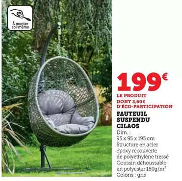 Dim - Fauteuil Suspendu Cilaos offre à 199€ sur Hyper U