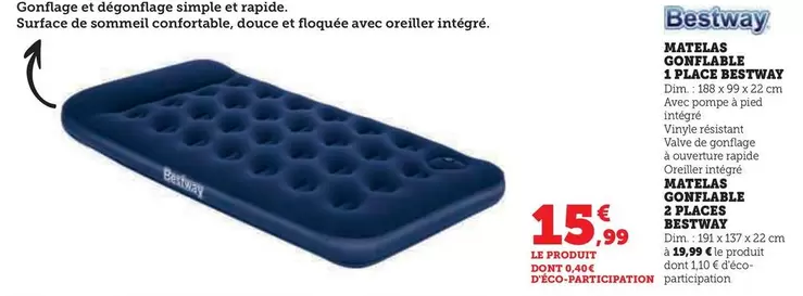 Bestway - Matelas Confitable 1 Place offre à 15,99€ sur Hyper U