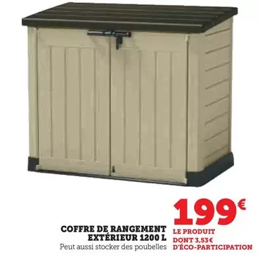 Coffre De Rangement Extérieur 1200 L offre à 199€ sur Hyper U