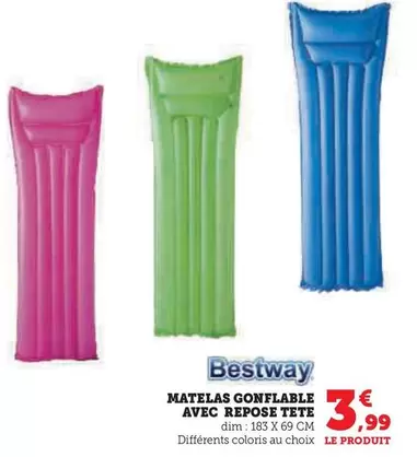 Bestway - Matelas Gonflable Avec Repose Tete offre à 3,99€ sur Hyper U