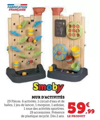 Smoby - Mur D'activités offre à 59,99€ sur Hyper U
