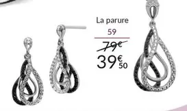 Parure Collier + Boucles D'oreilles Argent Et Oxydes De Zirconium Blancs Et Noirs offre à 39,5€ sur Auchan Hypermarché