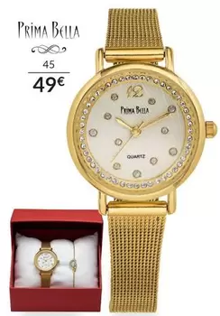Quartz - Coffret Montre Prima Bella Femme Dorée Et Strass+ Bracelet offre à 49€ sur Auchan Hypermarché