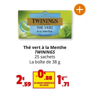 Twinings - Thé Vert À La Menthe offre à 1,71€ sur Coccinelle Express