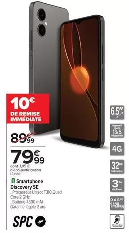 Spc - Smartphone Discovery Se offre à 79,99€ sur Carrefour Contact