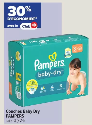 Pampers - Couches Baby Dry offre sur Carrefour Contact