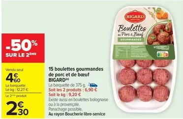 Bigard - 15 Boulettes Gourmandes De Porc Et De Boeuf offre à 4,6€ sur Carrefour Contact