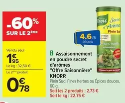 Knorr - Assaionnement En Poudre Secret D'arômes offre à 1,95€ sur Carrefour Contact