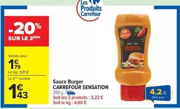 Carrefour - Sauce Burger Sensation offre à 1,79€ sur Carrefour Contact