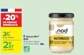 Nod - Sauces Bio offre à 2,87€ sur Carrefour Contact