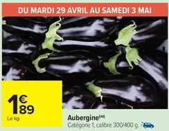 Avril - Aubergine offre à 1,89€ sur Carrefour Contact