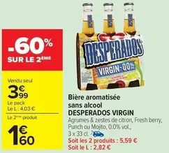 Desperados - Bière Aromatisée Sans Alcool Virgin offre à 3,99€ sur Carrefour Contact