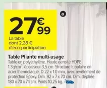 Dim - Table Pliante Multi-usage offre à 27,99€ sur Carrefour Contact