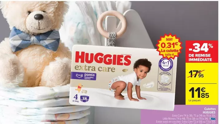 Carrefour - Huggies Extra Care offre à 11,85€ sur Carrefour Contact