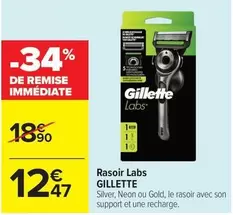 Gillette - Rasoir Labs offre à 12,47€ sur Carrefour Contact